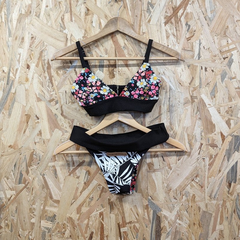 PS BIKINKE MULTIFLOWER BLACK